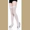 White thigh high stockings with lace feature and satin bow